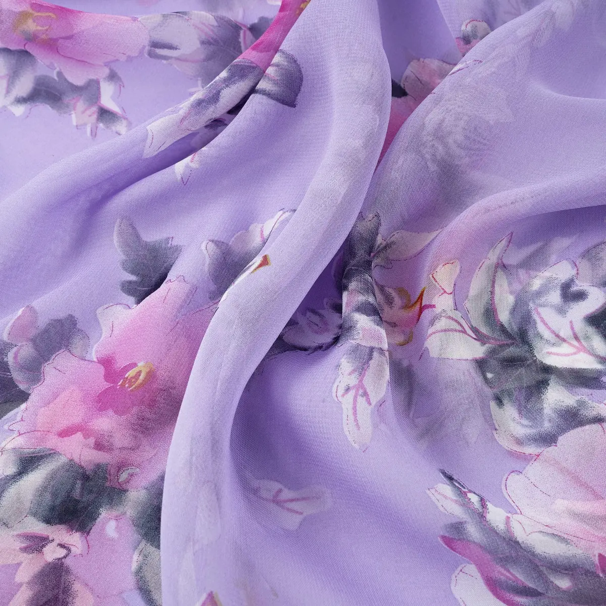 E-Clover Sheer Floral Scarf for Women 160cm x 50cm | Lightweight Chiffon Accessory - view 5