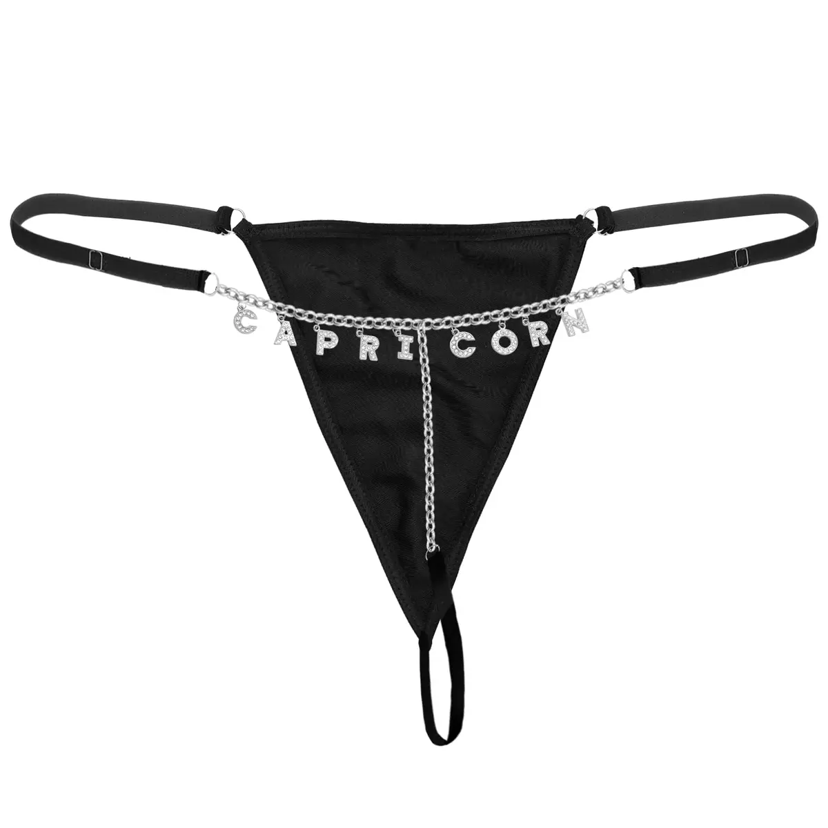 Guroenky Women Rhinestone 12 Constellation Pendant G-Thong Sexy CAPRICORN Size 26"-39" | Adjustable Waist - main product image