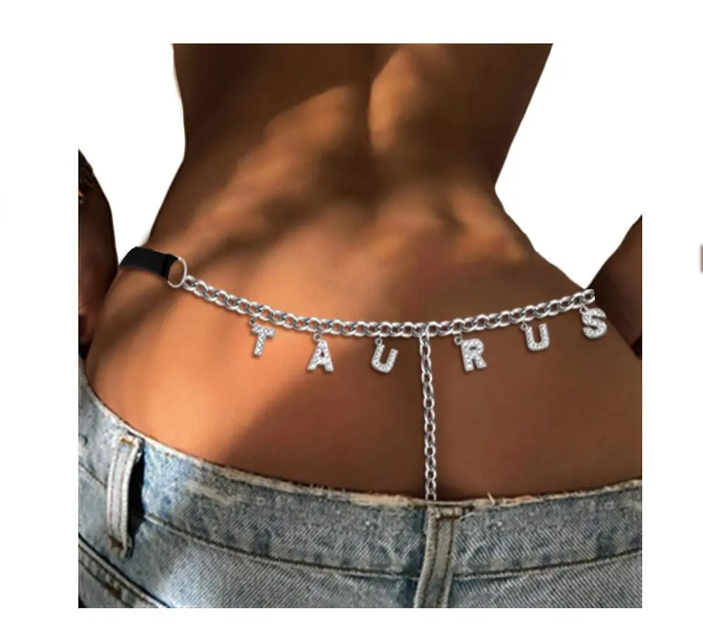 Guroenky Women Rhinestone 12 Constellation Pendant G-Thong Size One Size | Adjustable Waist Chain - view 4