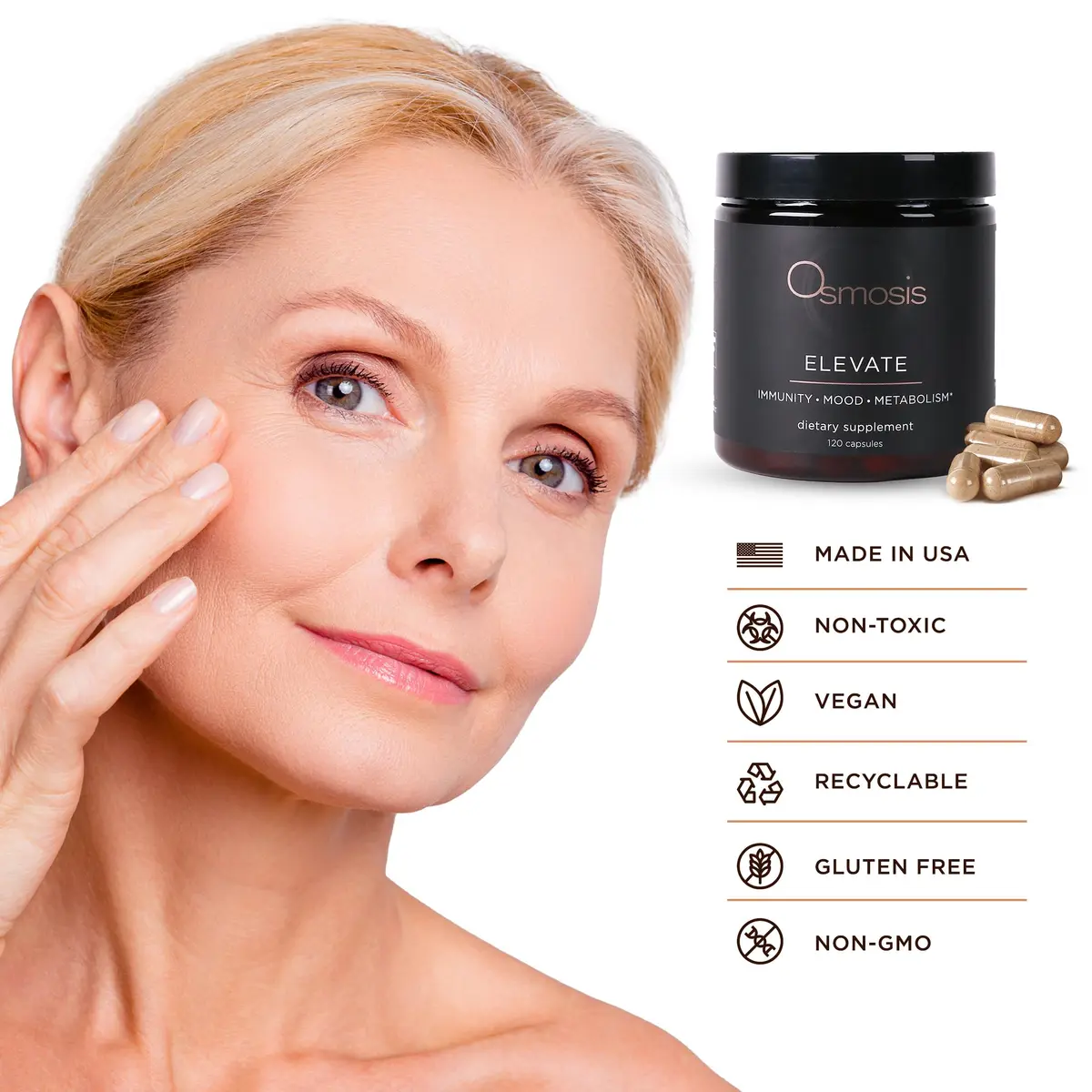 OSMOSIS Elevate ATP Support Supplement, Skin & Energy, 120 Count | Clinically Proven ATP Boost for Skin & Vitality - view 5