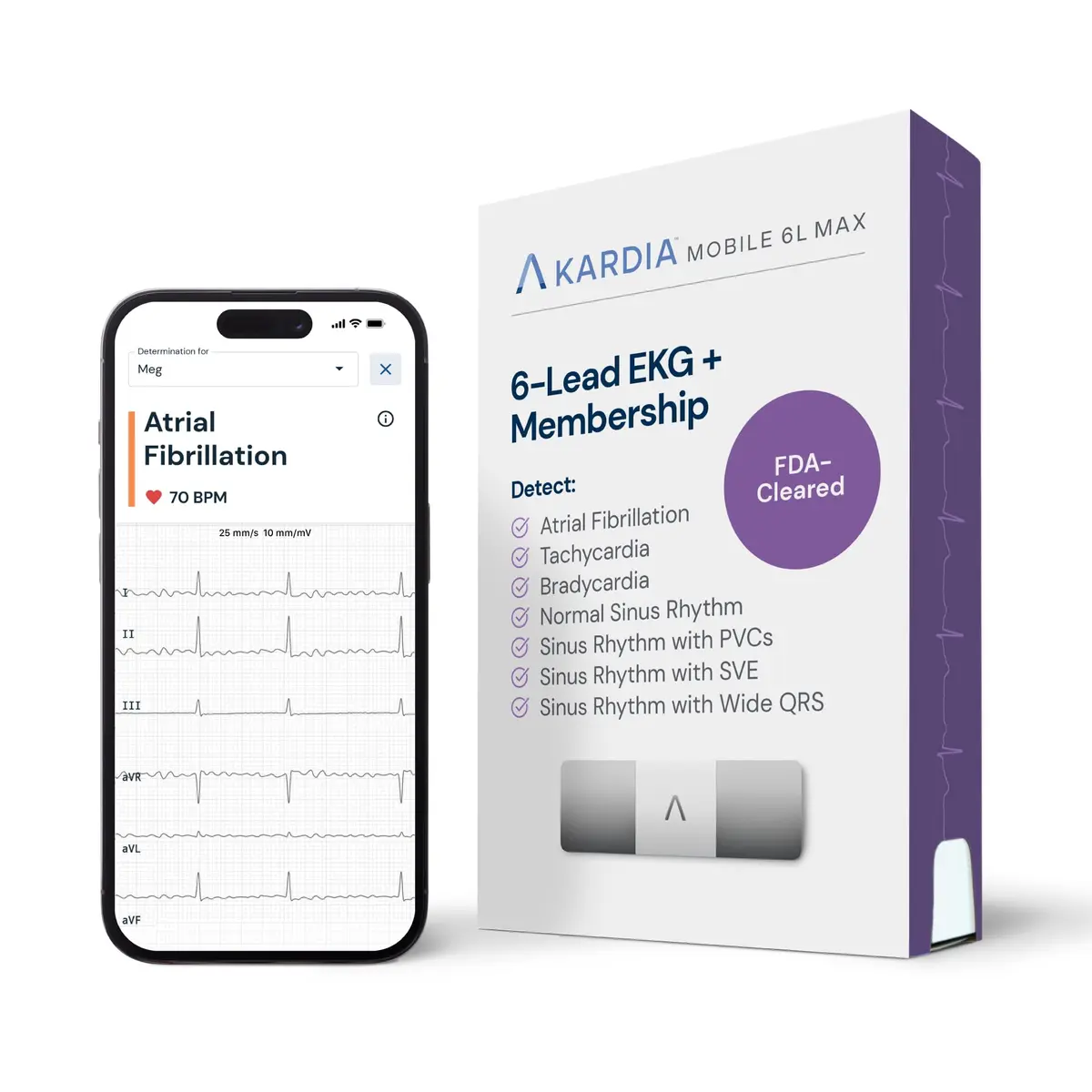 KardiaMobile 6L Max EKG Monitor with 1-Year KardiaCare | FDA-Cleared, Medical-Grade Heart Monitor, 30-Second Results, Unlimited Recordings - main product image