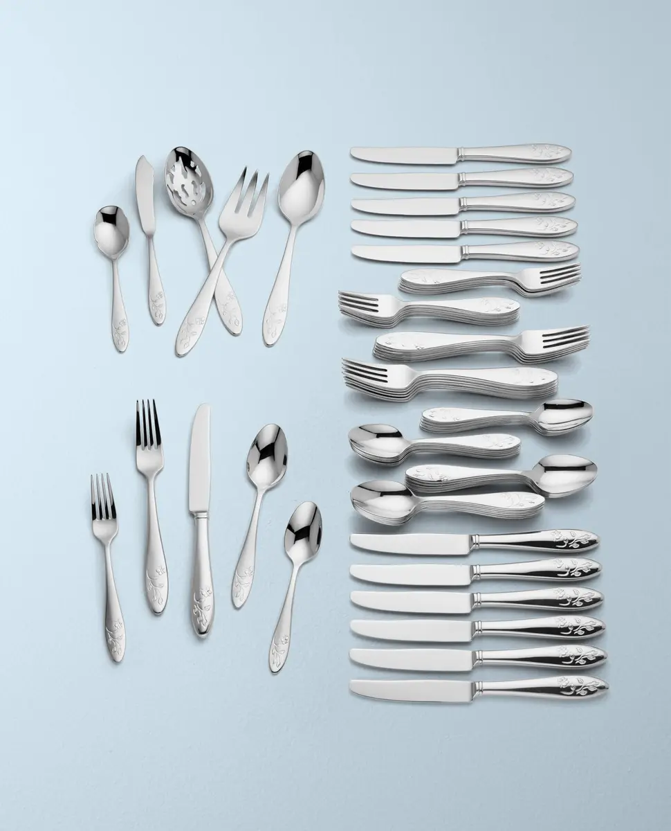 Lenox Butterfly Meadow 65-Piece Flatware Set for 12 | Durable 18/10 Stainless Steel, Dishwasher Safe - view 5