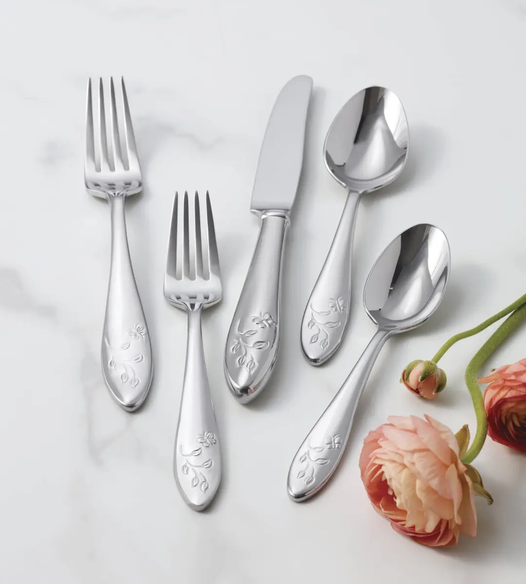 Lenox Butterfly Meadow 65-Piece Flatware Set for 12 | Durable 18/10 Stainless Steel, Dishwasher Safe - view 6