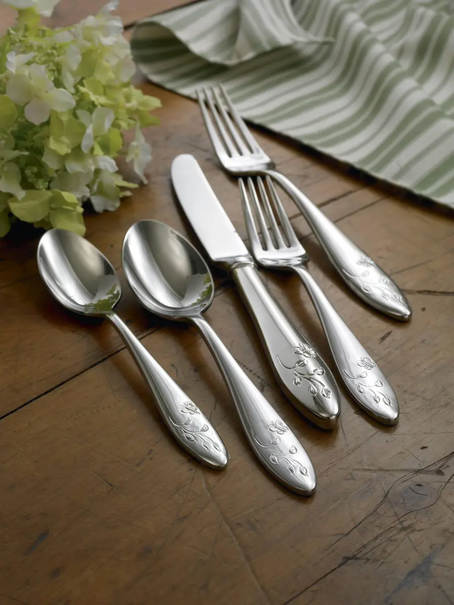 Lenox Butterfly Meadow 65-Piece Flatware Set for 12 | Durable 18/10 Stainless Steel, Dishwasher Safe - view 9