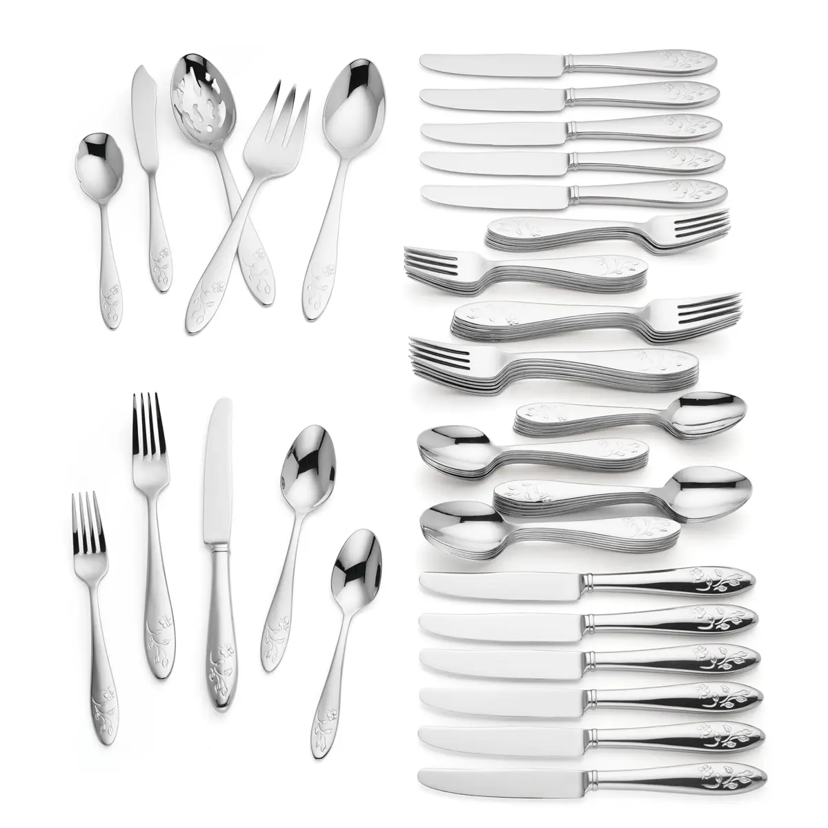 Lenox Butterfly Meadow 65-Piece Flatware Set for 12 | Durable 18/10 Stainless Steel, Dishwasher Safe - view 2