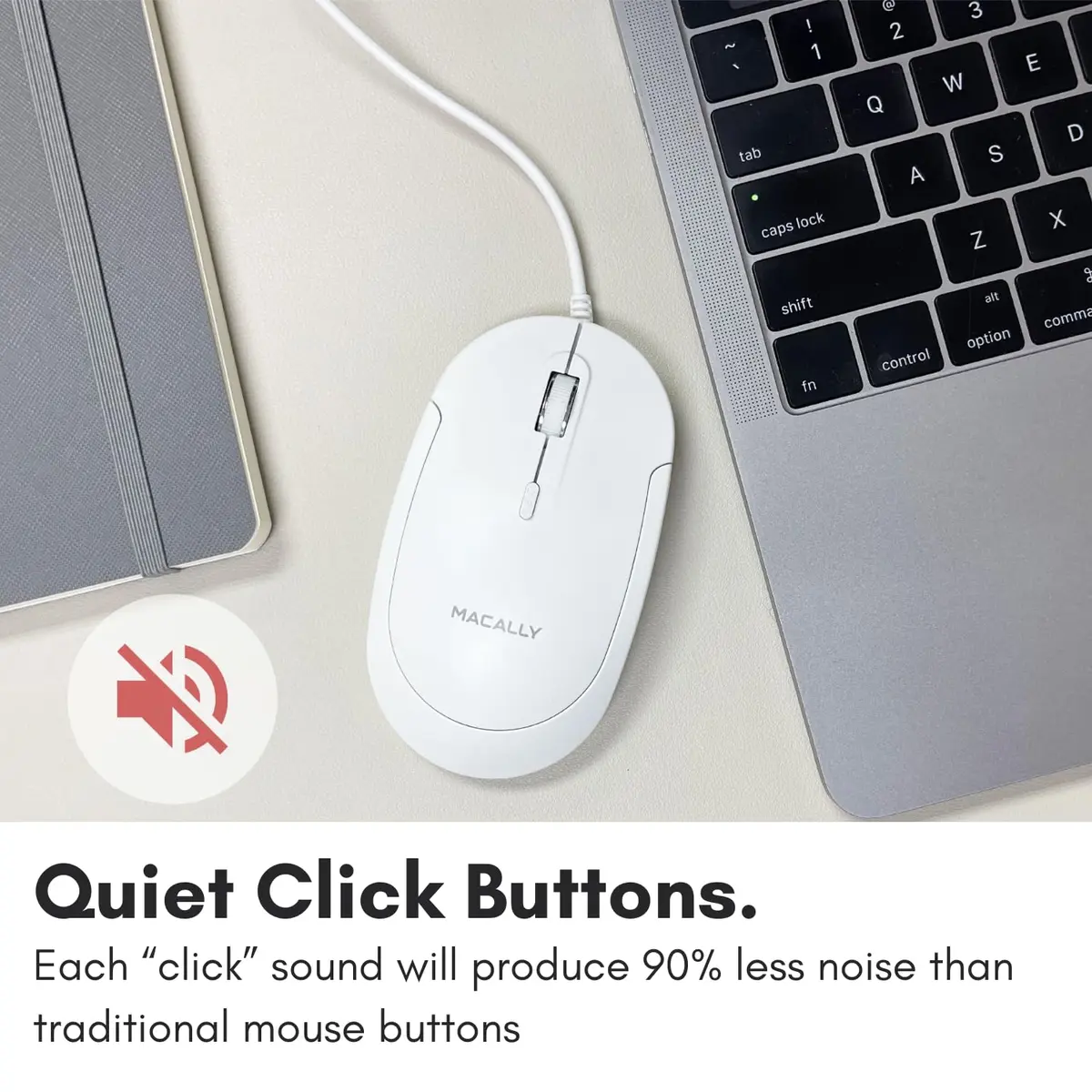 Macally Wired USB C Mouse for Mac & PC | Silent, Reliable, 4 DPI Modes, 5FT USB-C Cable - view 5