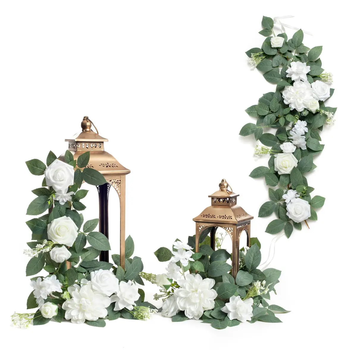 Ling's moment 6-Pack 2 ft Artificial Flower Garlands, Ivory & White | Wedding & Decor - main product image