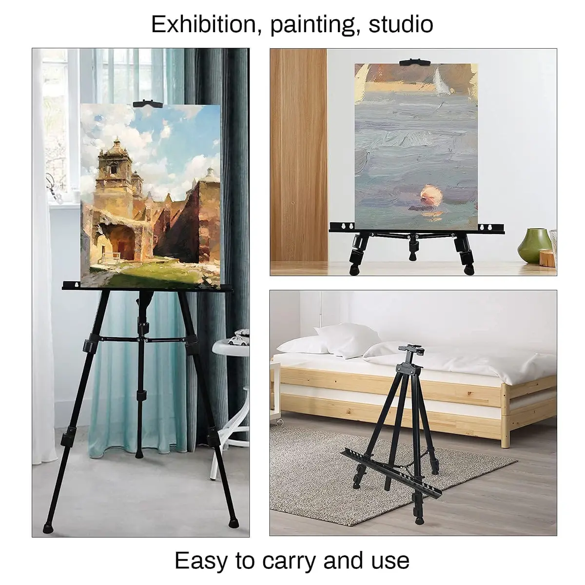 RRFTOK 72 in Art Easel Stand, Adjustable Metal Tripod, Dual-Layer | Sturdy & Portable for Artists - view 9