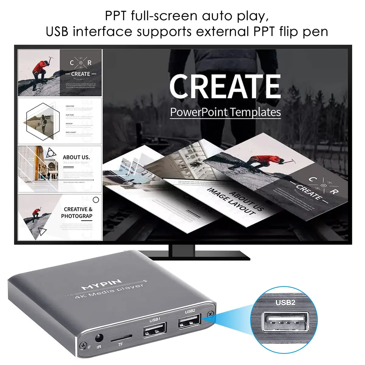 MYPIN 4K Media Player with Remote Control | HDMI up to 7.1 Surround Sound - view 6