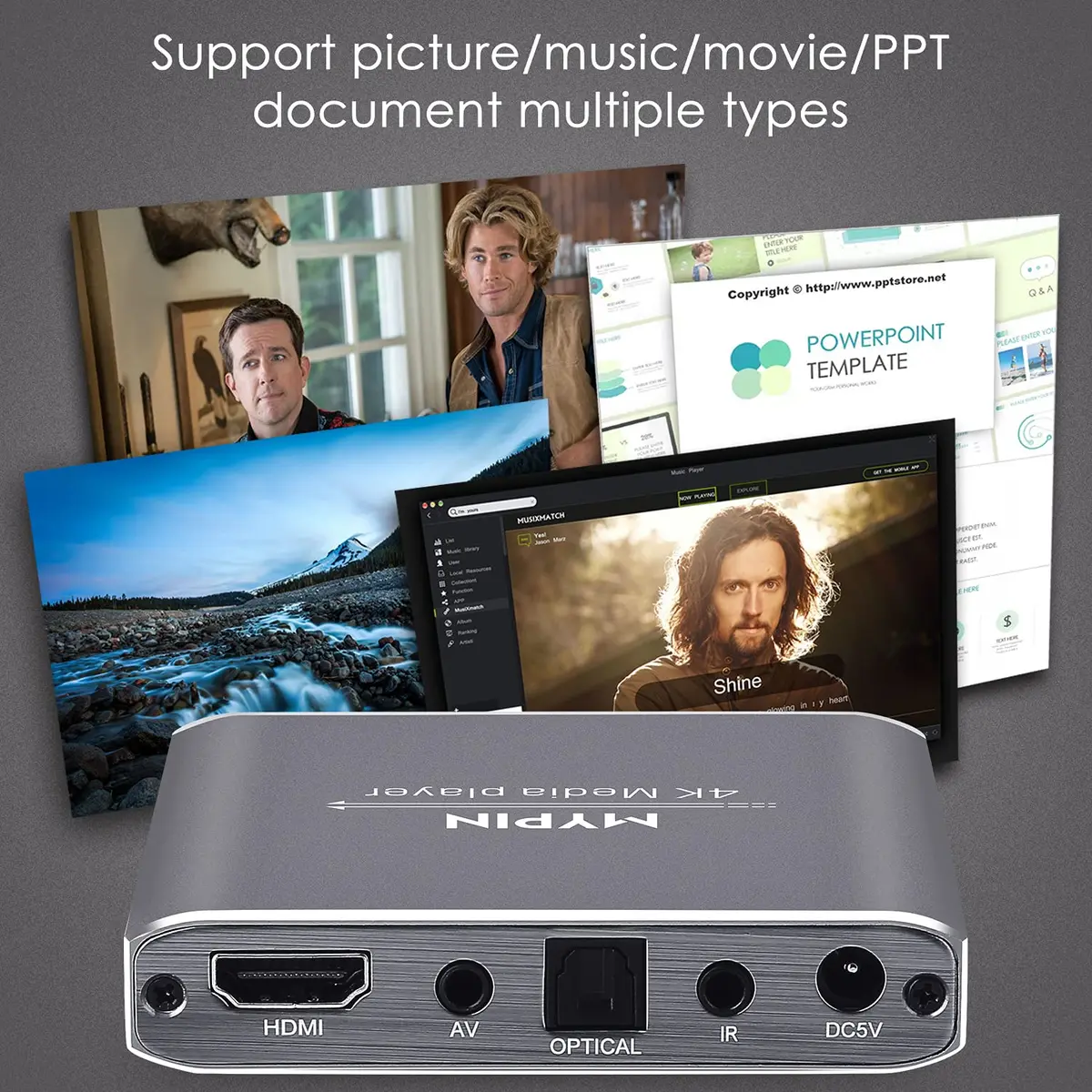 MYPIN 4K Media Player with Remote Control | HDMI up to 7.1 Surround Sound - view 7