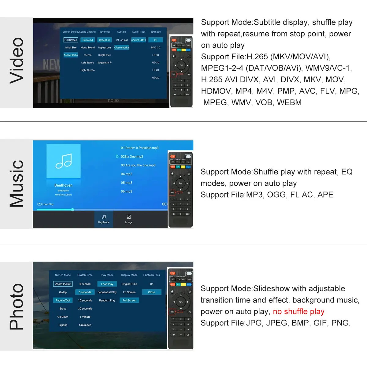 MYPIN 4K Media Player with Remote Control | HDMI up to 7.1 Surround Sound - view 4