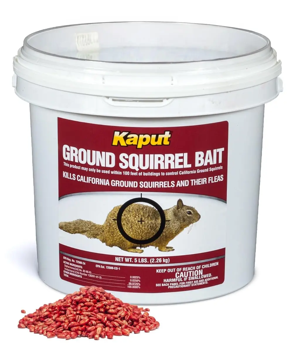Kaput Ground Squirrel Bait - Effective Fleas & Squirrel Killer with Diphacinone & Imidacloprid | Targeted Outdoor Pest Control (5 lbs) - main product image