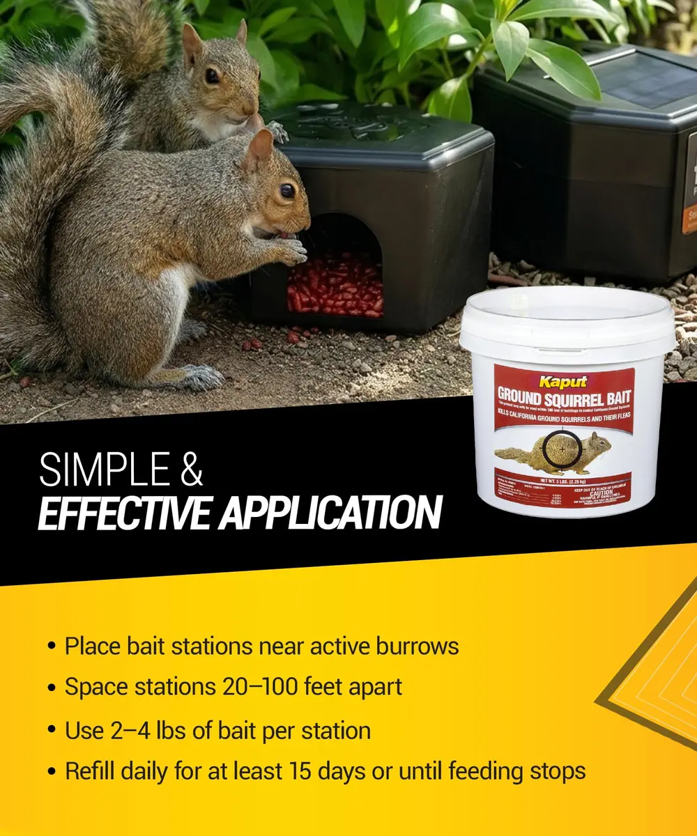 Kaput Ground Squirrel Bait - Effective Fleas & Squirrel Killer with Diphacinone & Imidacloprid | Targeted Outdoor Pest Control (5 lbs) - view 6
