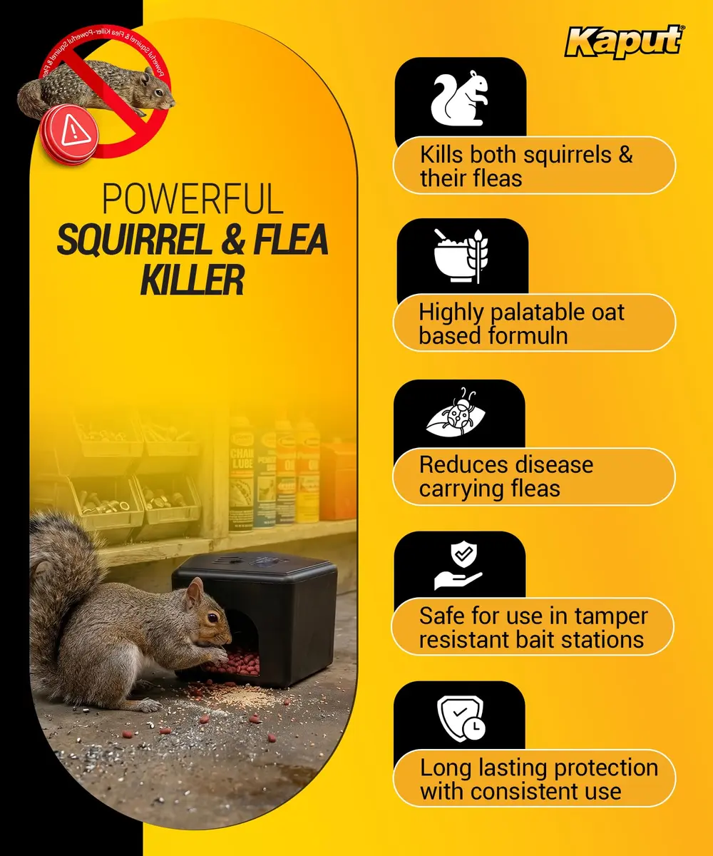 Kaput Ground Squirrel Bait - Effective Fleas & Squirrel Killer with Diphacinone & Imidacloprid | Targeted Outdoor Pest Control (5 lbs) - view 3