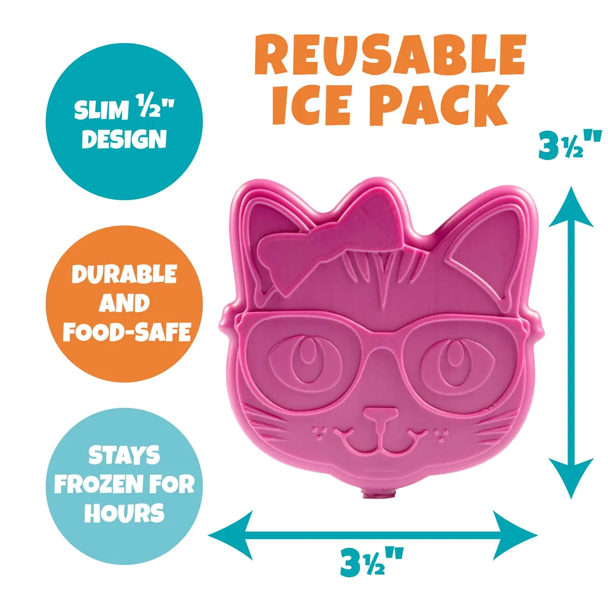 Bentology Kitty Cat Insulated Lunch Bag Set with Water Bottle & Ice Pack - 10 x 8 x 3.5 inches - view 4