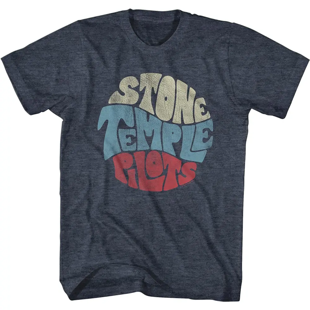 American Classics Stone Temple Pilots Circle Logo T Shirt Navy LG | Unisex 90s Grunge Band Tee - main product image