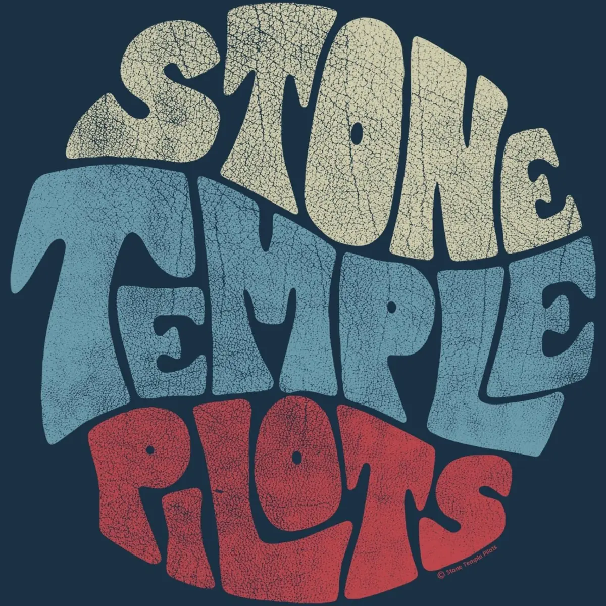 American Classics Stone Temple Pilots Circle Logo T Shirt Navy LG | Unisex 90s Grunge Band Tee - view 5