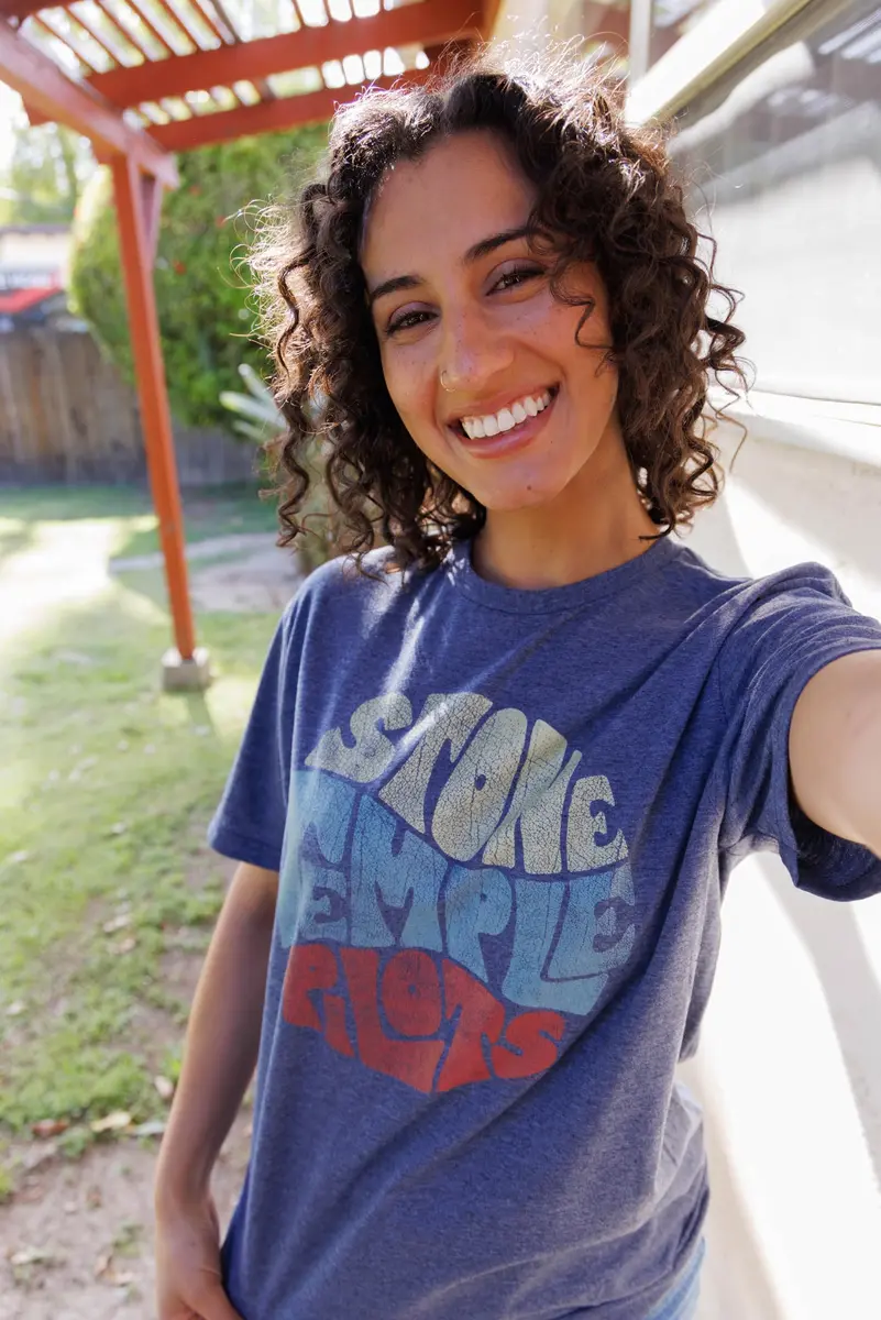 American Classics Stone Temple Pilots Circle Logo T Shirt Navy LG | Unisex 90s Grunge Band Tee - view 6