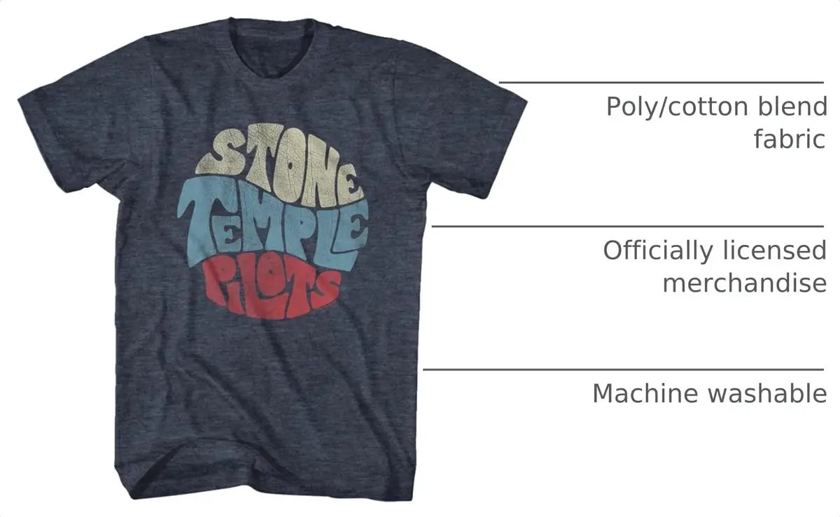 American Classics Stone Temple Pilots Circle Logo T Shirt Navy LG | Unisex 90s Grunge Band Tee - view 4