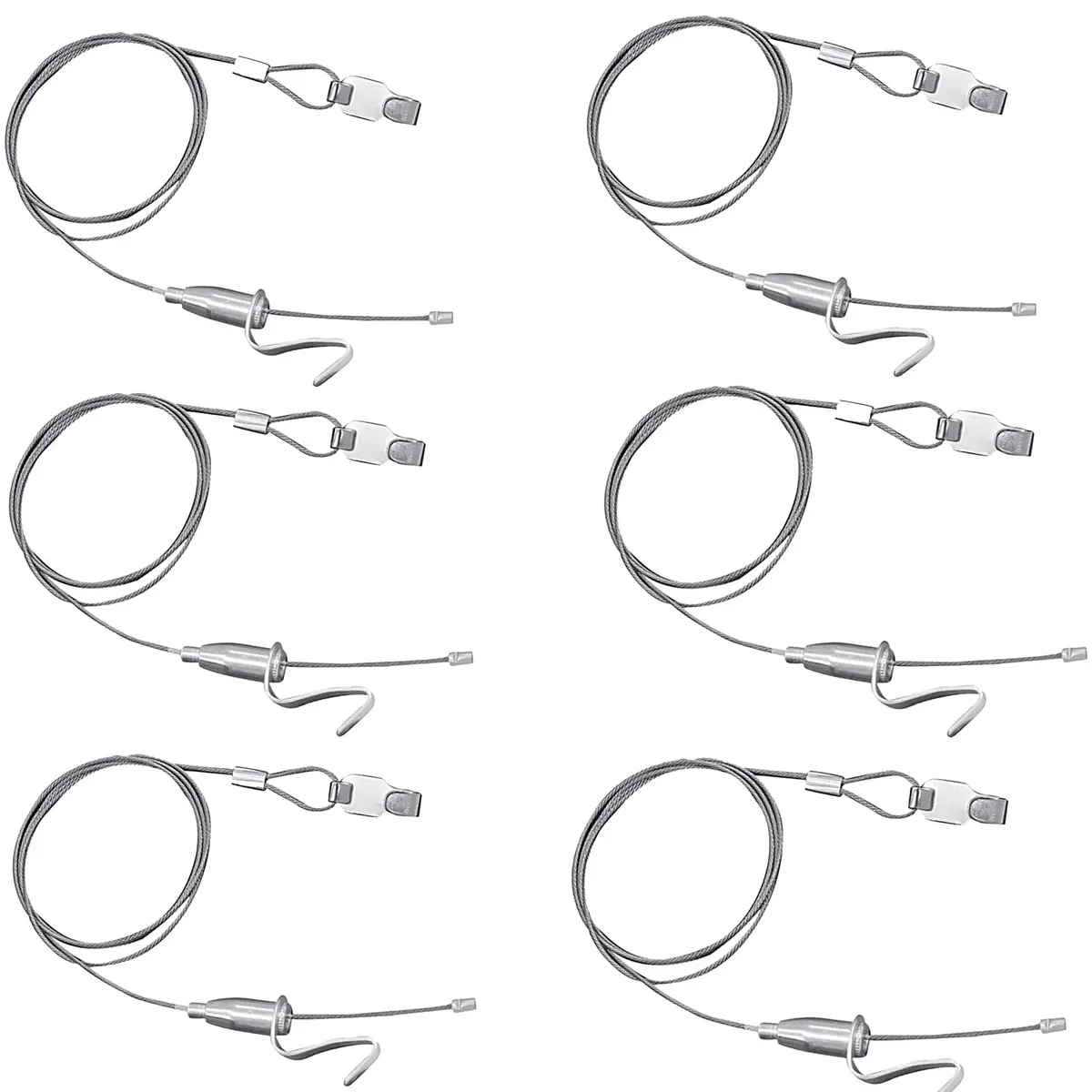 alblinsy 6.56 ft Picture Rail Hanging System | Stainless Steel Cable Wire with Adjustable Photo Hook for Wall Art Display - main product image