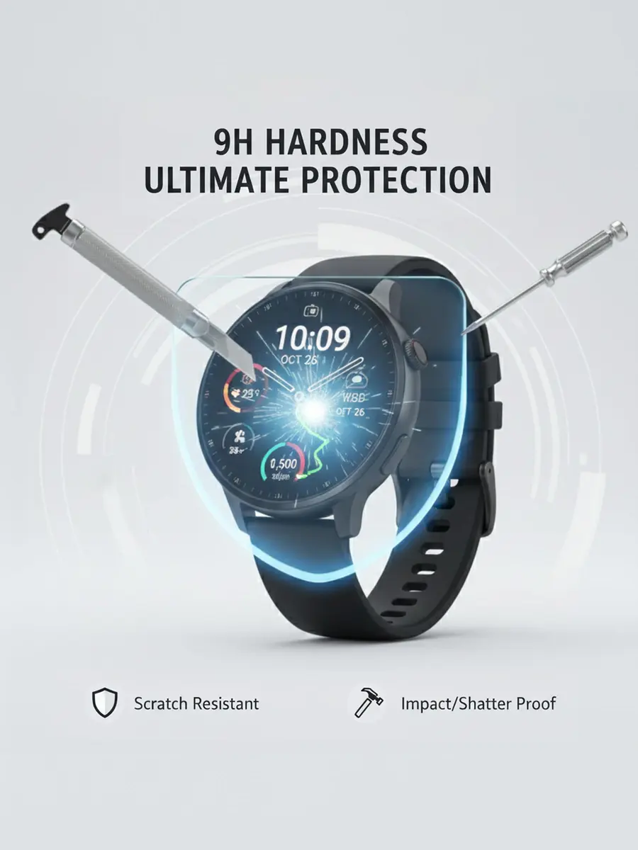 iDaPro 4 Pack Tempered Glass Screen Protector for Garmin Forerunner 945 Smartwatch | 9H Hardness, Anti-Scratch, Bubble-Free - view 3
