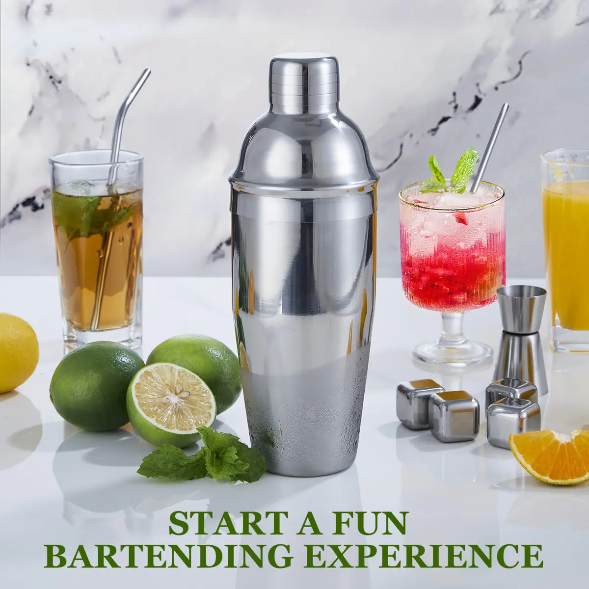 KINGROW 23 Piece Cocktail Shaker Set | Premium Stainless Steel Bar Tool Kit for Home & Party - view 6