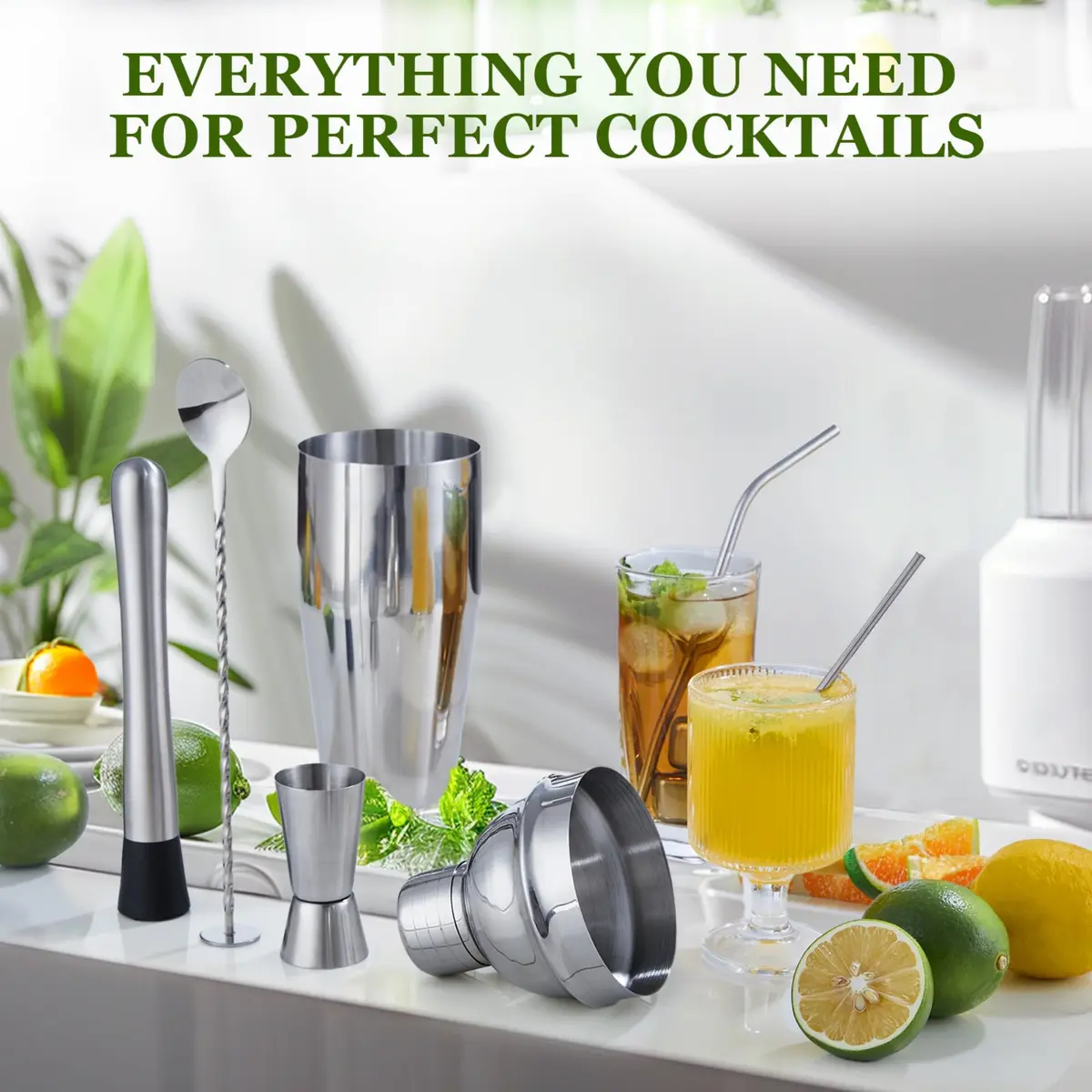 KINGROW 23 Piece Cocktail Shaker Set | Premium Stainless Steel Bar Tool Kit for Home & Party - view 3