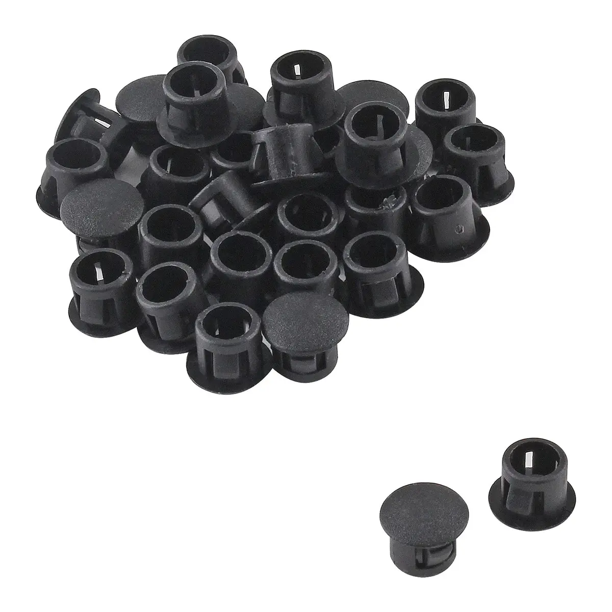 Jersvimc 36 Pcs 1/4 Inch (6mm) Black Hole Plug Plastic Hole Cover | Furniture Floor Protector - main product image