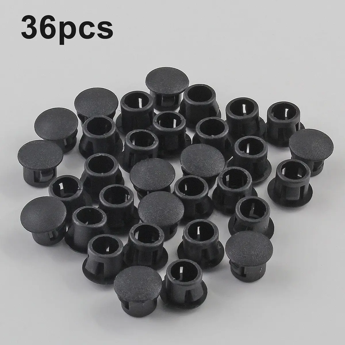 Jersvimc 36 Pcs 1/4 Inch (6mm) Black Hole Plug Plastic Hole Cover | Furniture Floor Protector - view 2