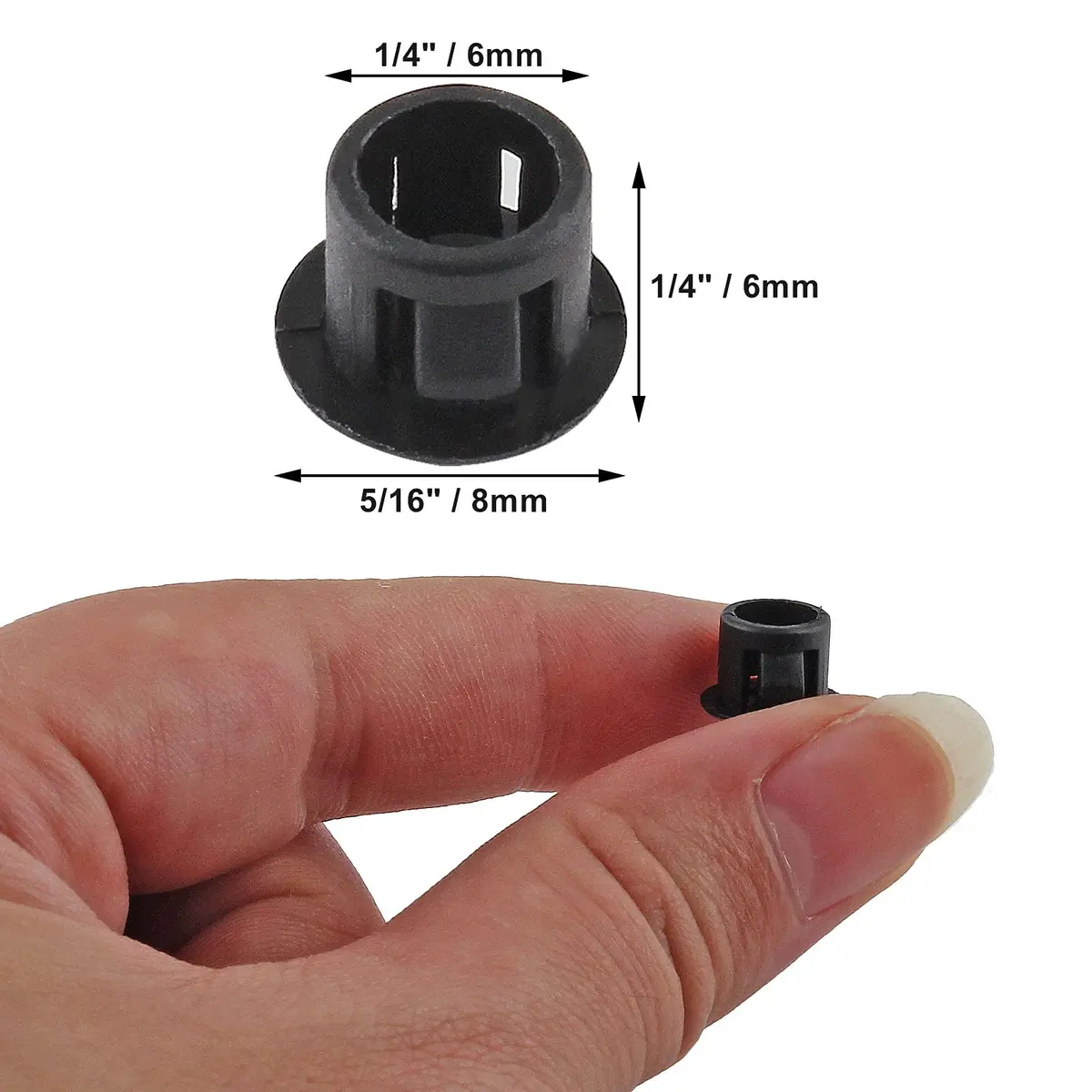 Jersvimc 36 Pcs 1/4 Inch (6mm) Black Hole Plug Plastic Hole Cover | Furniture Floor Protector - view 4
