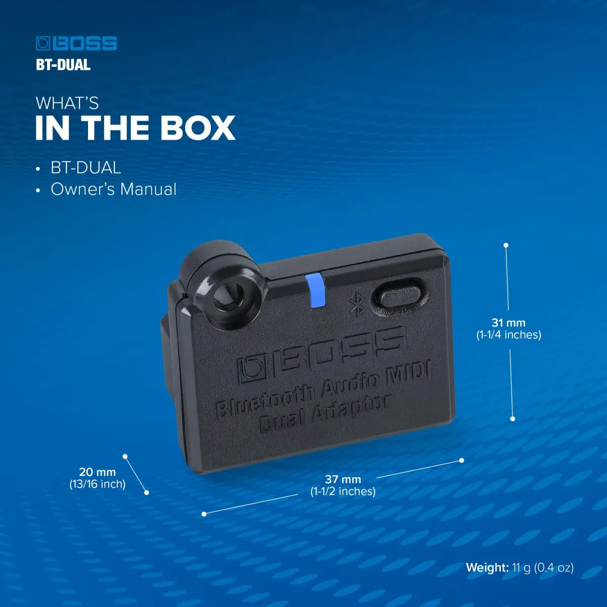 BOSS BT-DUAL Bluetooth Audio MIDI Dual Adaptor | Adds Wireless to Katana Gen 3, ME-90 & More - view 2