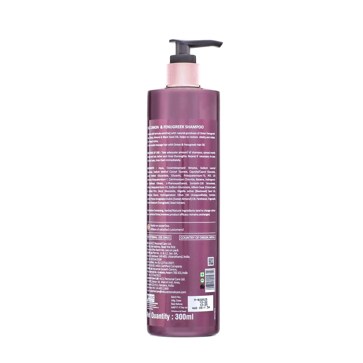 VLCC Onion & Fenugreek Hair Fall Control Shampoo 300 ml | Gently Cleanses & Supports Hair Growth - view 6