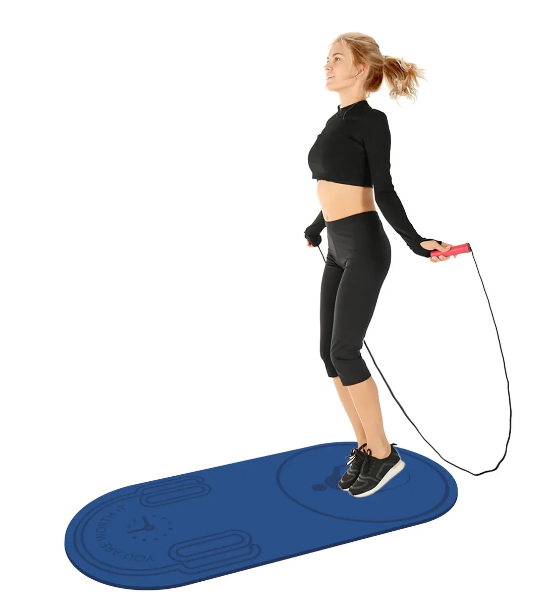 Knsbk Non-Slip Jump Rope Mat 139.7cm x 60.96cm (55" x 24") | Shock-Absorbing & Floor-Protecting Exercise Mat - main product image
