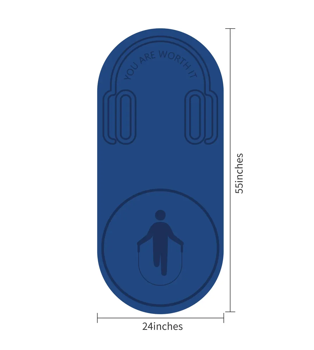 Knsbk Non-Slip Jump Rope Mat 139.7cm x 60.96cm (55" x 24") | Shock-Absorbing & Floor-Protecting Exercise Mat - view 2