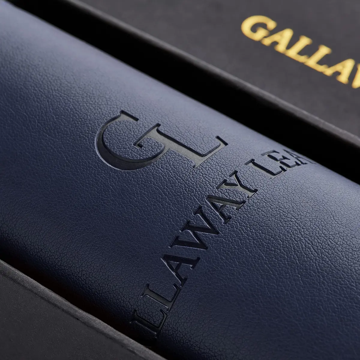 GALLAWAY LEATHER Large Navy Blue Desk Mat 36" x 17" | Elegant PU Leather Office Desk Cover - view 8