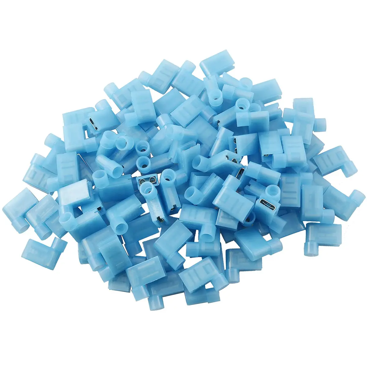 Longdex Blue Flag Spade Connector 100PCS 16-14AWG (1.5-2.5 sq mm) | Right Angle L-Shape Crimp Terminal - view 5