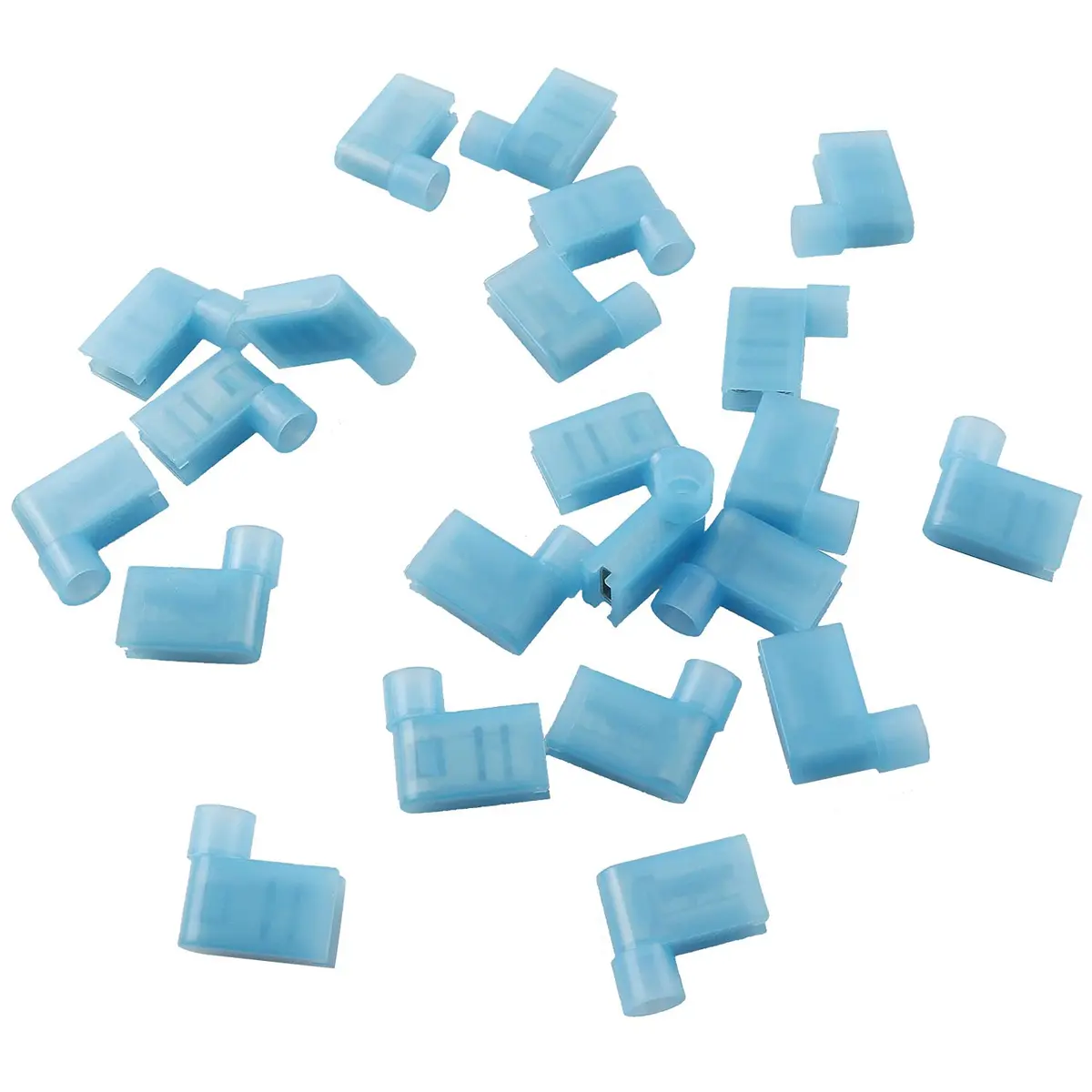Longdex Blue Flag Spade Connector 100PCS 16-14AWG (1.5-2.5 sq mm) | Right Angle L-Shape Crimp Terminal - view 3