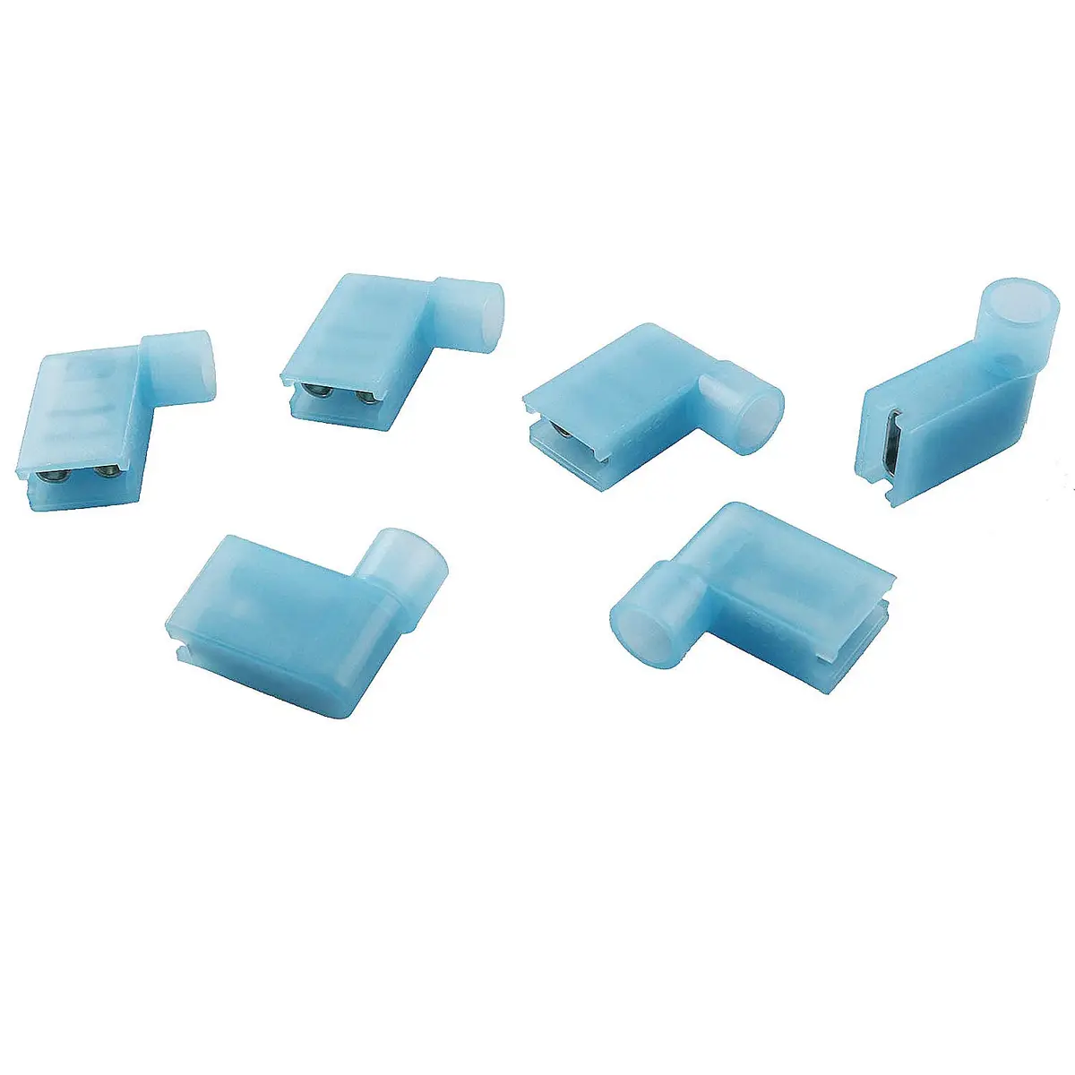 Longdex Blue Flag Spade Connector 100PCS 16-14AWG (1.5-2.5 sq mm) | Right Angle L-Shape Crimp Terminal - view 4