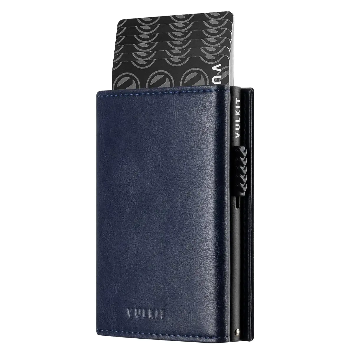 VULKIT RFID Blocking Card Holder Wallet with Coin Pocket & ID Window, Navy, 10 Cards Capacity - main product image