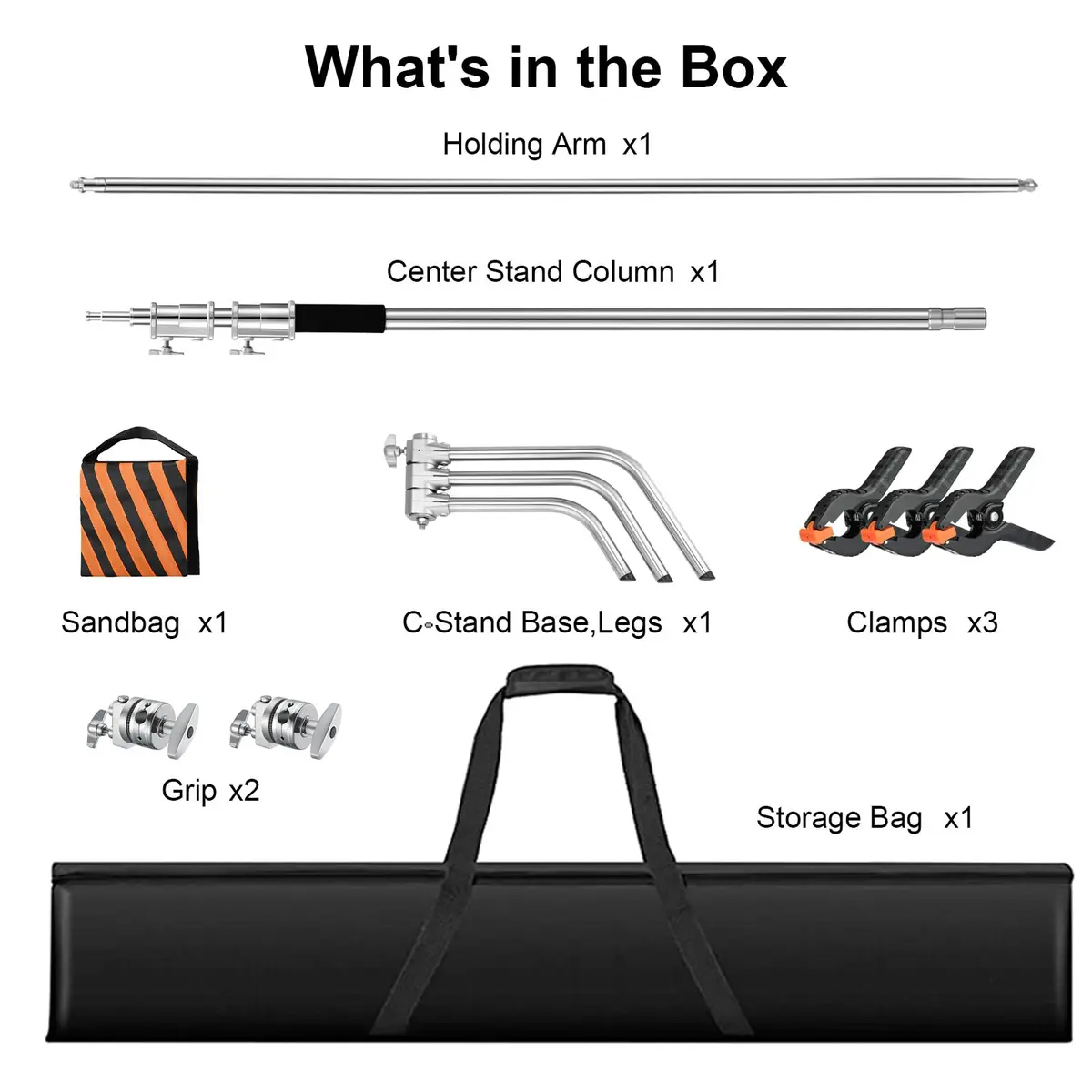 soonpho Heavy Duty C Stand 10.8ft/330cm with Boom Arm | Stainless Steel Photography Support - view 6