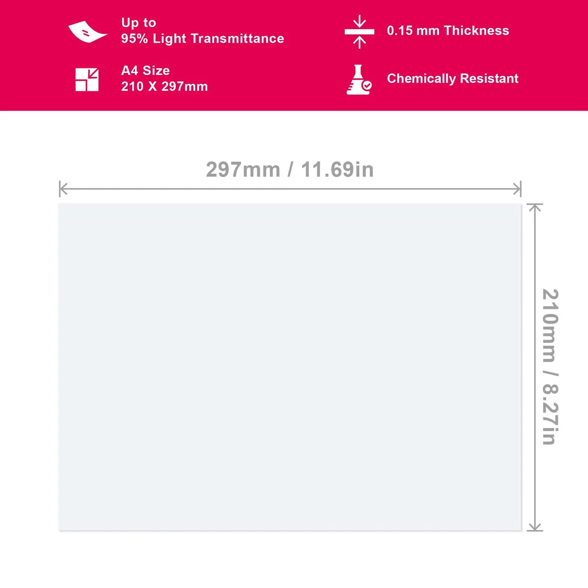 Phrozen PFA (nFEP) Release Film 3 pcs A4 Size 210 X 297mm | 95% UV Transmission for Accurate Prints - view 3