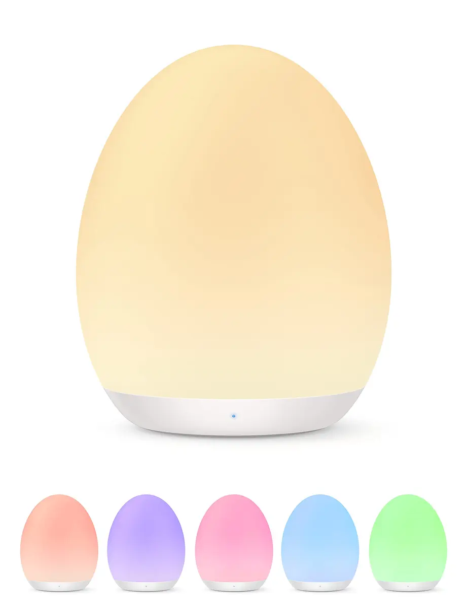 JolyWell Night Light for Kids 7 Colors Dimmable BPA Free Rechargeable | Baby Nursery Light - main product image