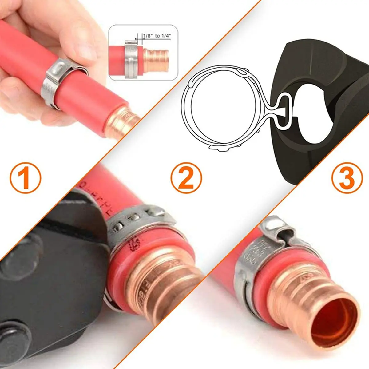 Alfykym 9 inch Ear Clamp Pliers Single Ear Hose Clamps Pincer Crimper Tool 225mm (8.86 inch) | Secures Pipes and Automotive Hoses - view 6