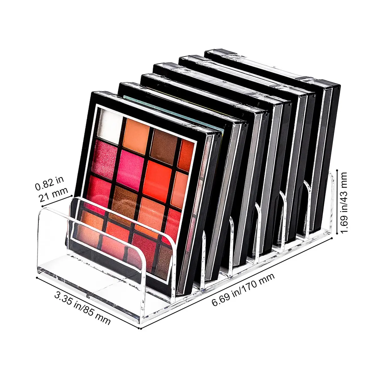 JessLab Eyeshadow Palette Organizer, Acrylic Makeup Storage, Transparent, S - view 2