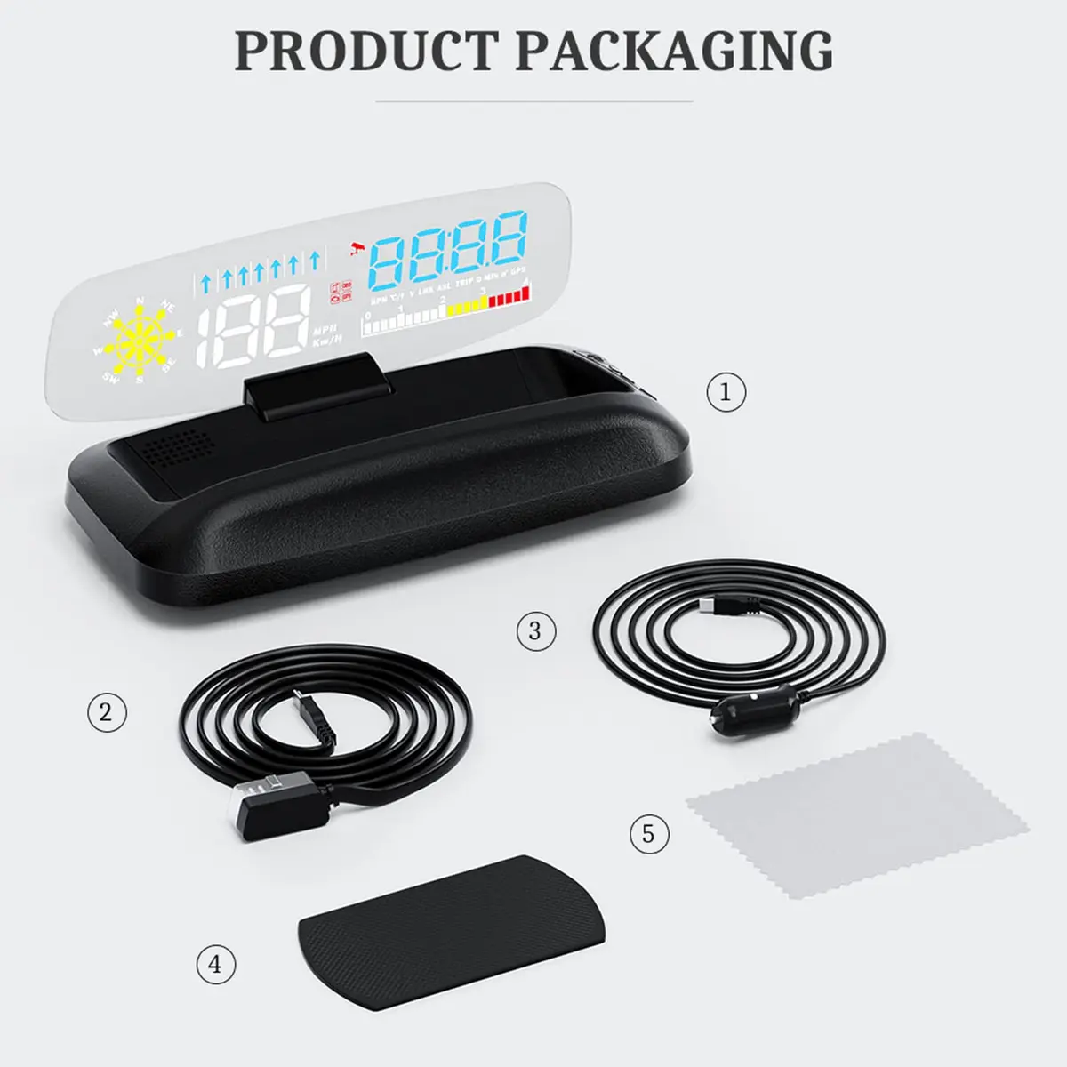 wiiyii Car HUD OBD2 Gauge, Head Up Display, Digital Speedometer, Wide Viewing, Safe Driving - view 8