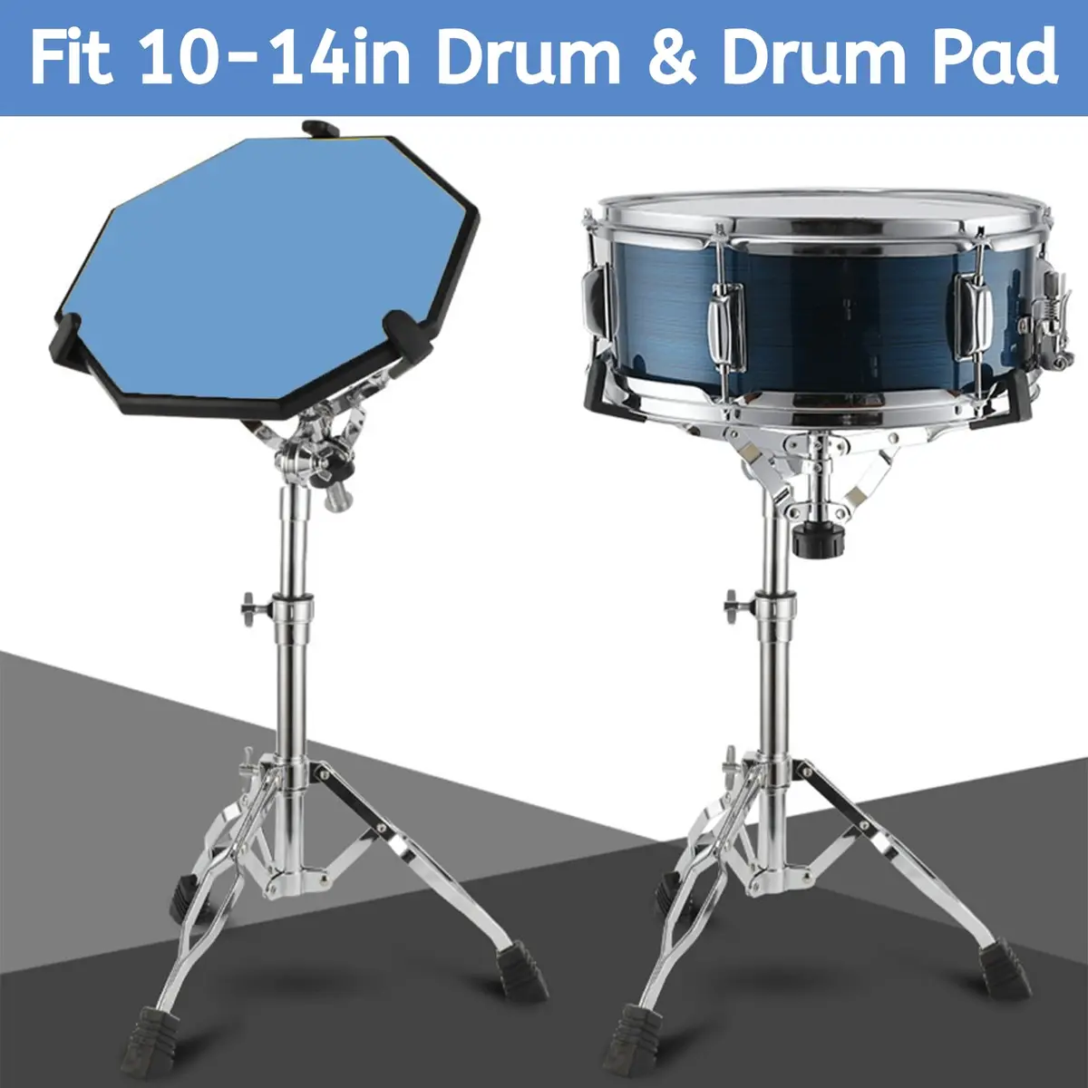 Youeon Snare Drum Stand with Drum Sticks Holder, Adjustable Height 14.5-23 Inches, Double Braced Tripod, Lightweight, Silver - view 4