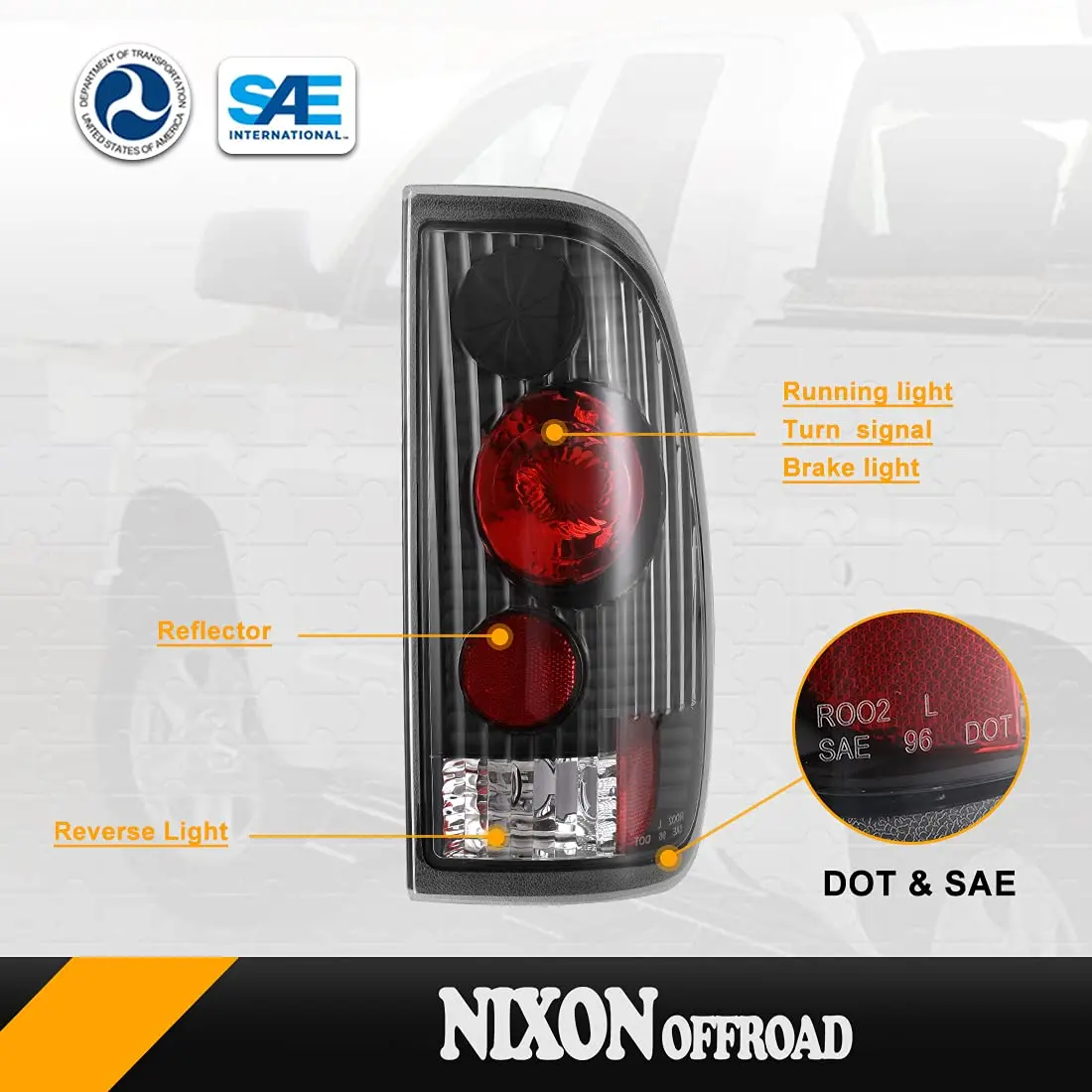 Nixon Offroad LED Tail Lights Assembly for 1997-2003 Ford F-150 F-250 | DOT/SAE Compliant, Waterproof, Easy Fit - view 2