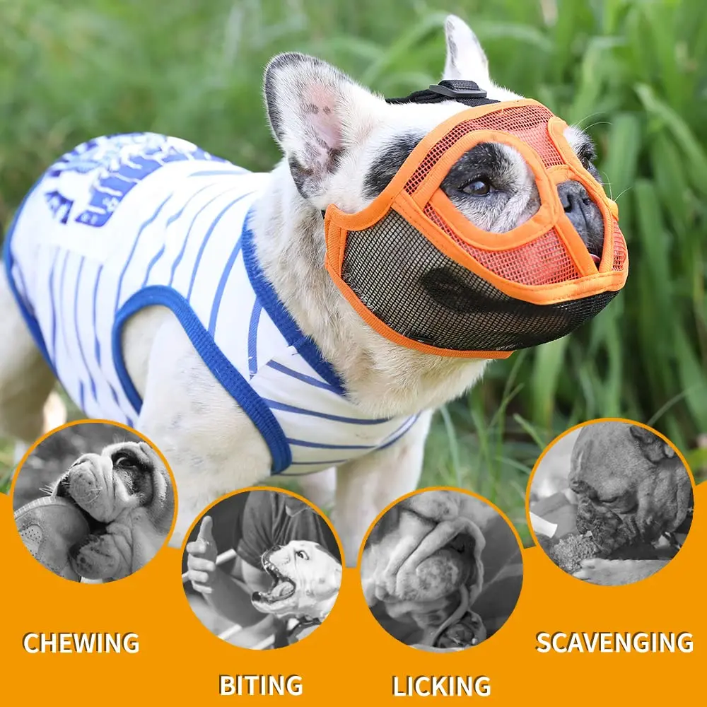 BARKLESS Short Snout Muzzle for French Bulldog, Shih Tzu, Soft Mesh, 18-20.5in | Breathable, Adjustable, Safe (120 chars) - view 8