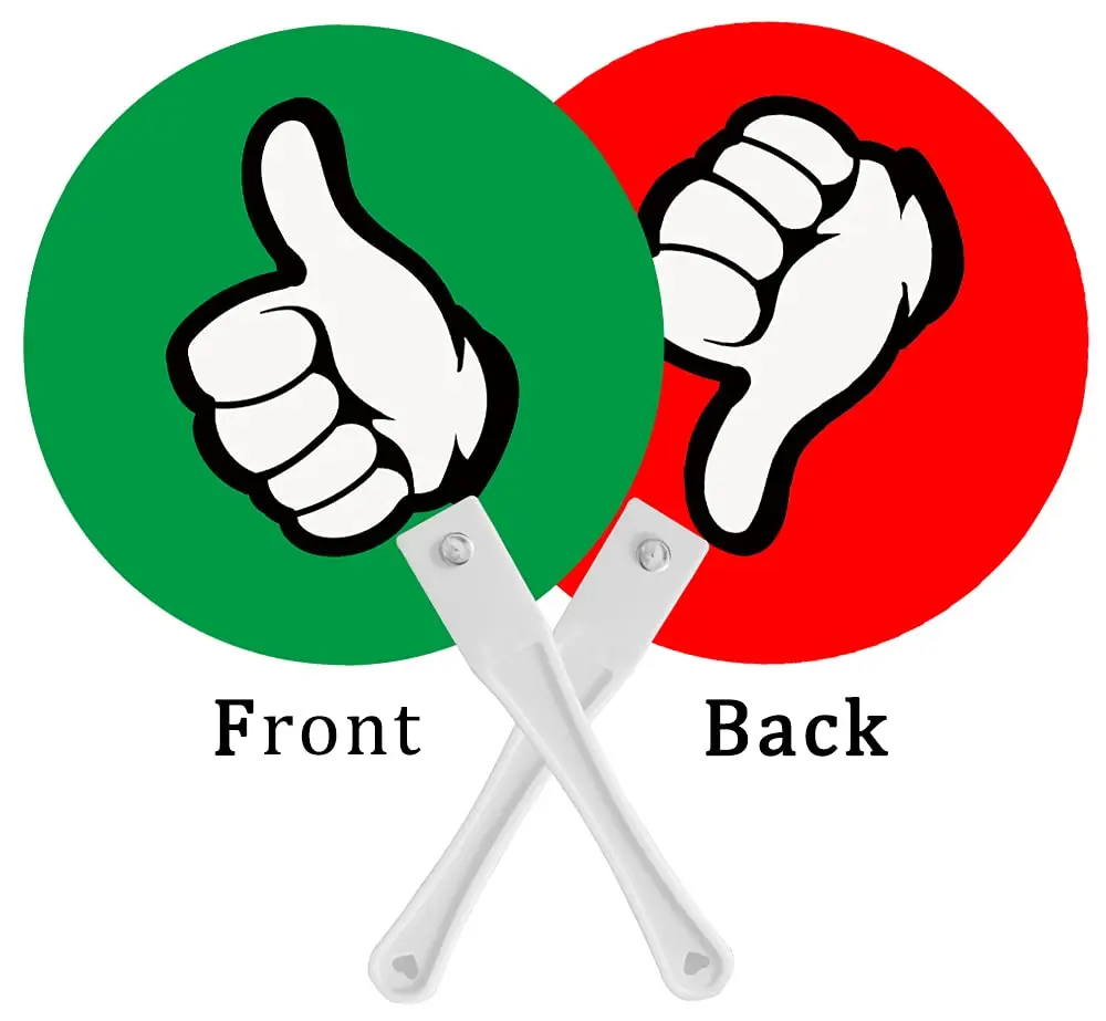 Magopera Thumbs Up/Thumbs Down Paddles 24 Packs | Classroom Voting Signs for Teacher-Student Interaction - view 2