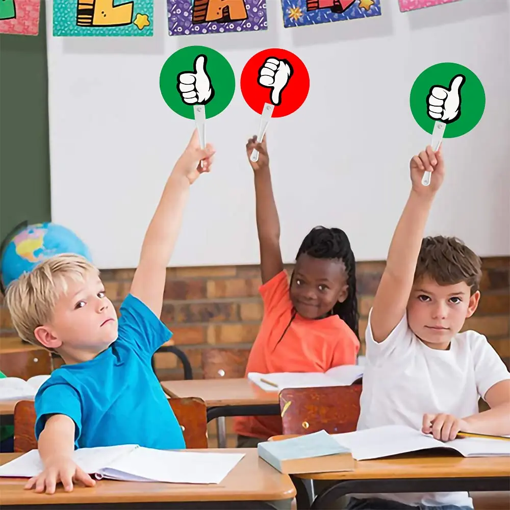 Magopera Thumbs Up/Thumbs Down Paddles 24 Packs | Classroom Voting Signs for Teacher-Student Interaction - view 3